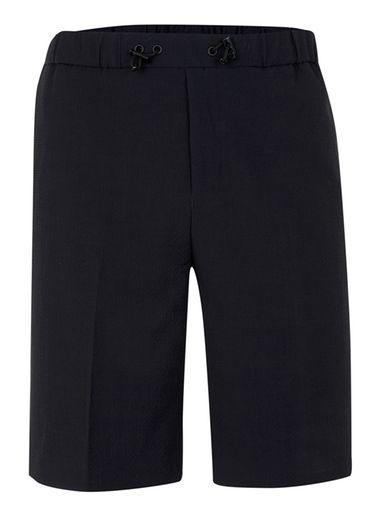 Topman Mens Black Navy Seersucker Textured Long Length Formal Shorts