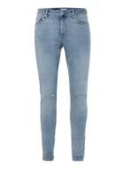 Topman Mens Light Wash Blue Ripped Spray On Skinny Fit Jeans