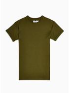 Topman Mens Khaki Slub T-shirt