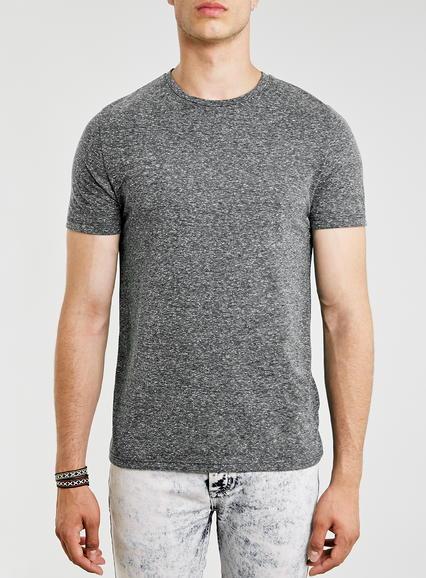 Topman Mens Black Slim Fit Neppy T-shirt