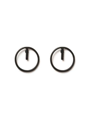Topman Mens Black Cut Out Hoop Earrings*