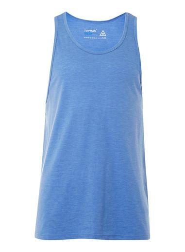 Topman Mens Blue Marl Slim Fit Tank Top