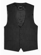 Topman Mens Grey Slim Fit Five Button Suit Waistcoat