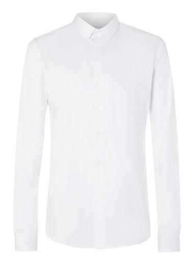 Topman Mens Premium White Egyptian Cotton Long Length Dress Shirt