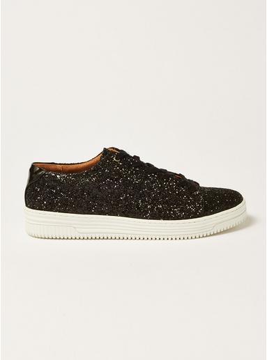 Topman Mens Black Glitter Drape Sneakers