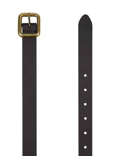 Topman Mens Black Brushed Gold Buckle Belt