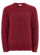 Topman Mens Ltd Red Boucle Sweater