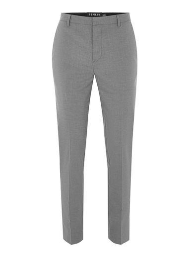Topman Mens Grey Light Gray Skinny Fit Dress Pants