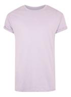 Topman Mens Purple Muscle Fit Rolled Sleeve T-shirt
