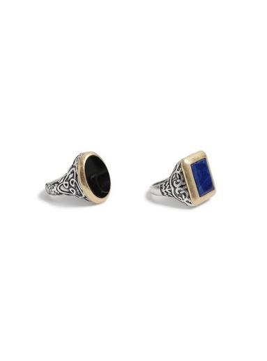 Topman Mens Grey Stone Ring Pack*