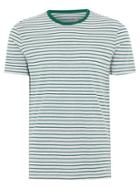 Topman Mens Green Greay Striped T-shirt