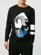 Topman Mens Black 35stvm Bracket Long Sleeve T-shirt