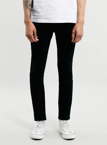 Mens Dr Denim Black Snap Skinny Jeans*