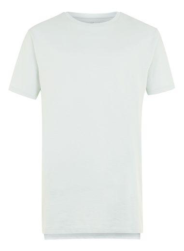 Topman Mens Blue Slub Longline T-shirt
