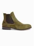 Selected Homme Mens Selected Homme Khaki Suede Louis Suede Chelsea Boots