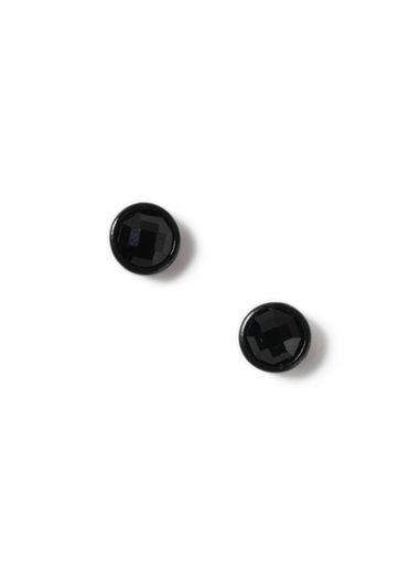 Topman Mens Black Glass Stud Earrings*