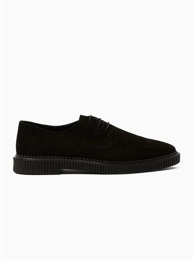 Topman Mens Black Suede Milo Derby Shoes