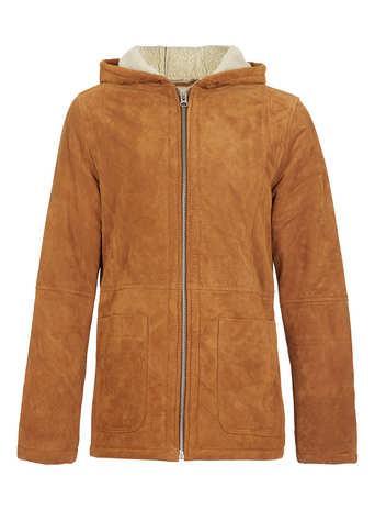 Topman Stone Suede Borg Lined Jacket