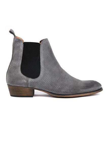 Topman Mens Mid Grey Grey Suede Chelsea Boots