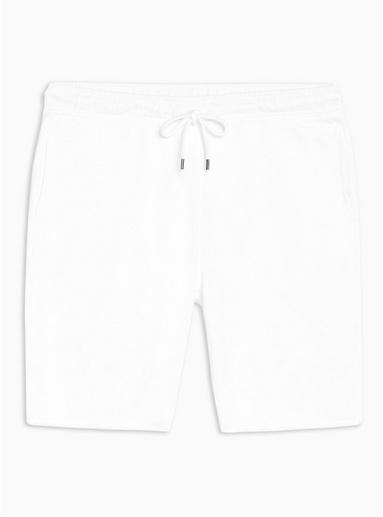 Topman Mens White Long Jersey Shorts