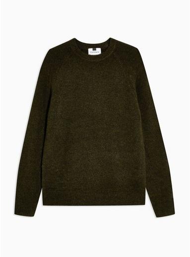 Topman Mens Khaki Jungle Raglan Sweater
