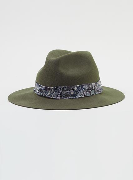 Topman Mens Green Liberty's Khaki Puritan Hat