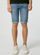Topman Mens Blue Mid Wash Skinny Jean Shorts