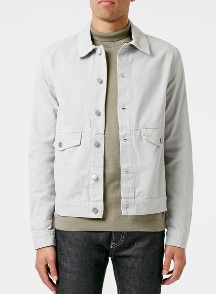 Topman Mens Grey Denim Jacket