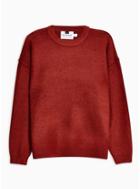 Topman Mens Red Burgundy Oversized Harlow Sweater