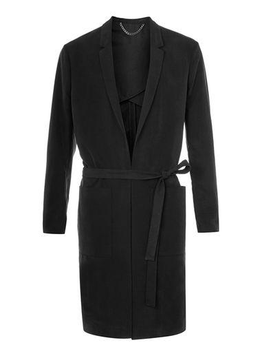 Topman Mens Street Tailor Black Longline Trench Coat