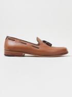 Topman Mens Brown Made In England Tan Leather Tassel Loafers