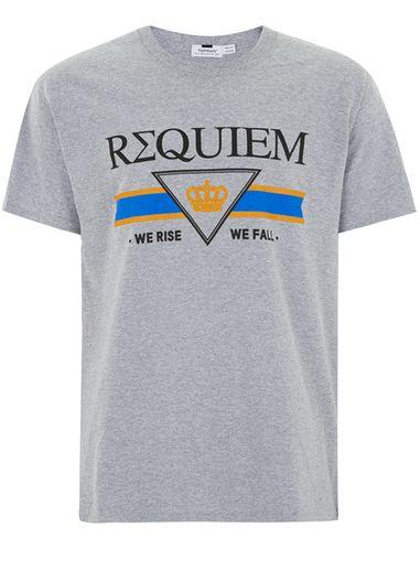 Topman Mens Grey 'requiem' T-shirt