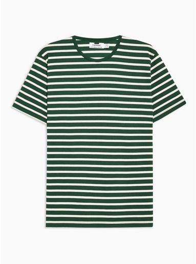 Topman Mens Green And White T-shirt