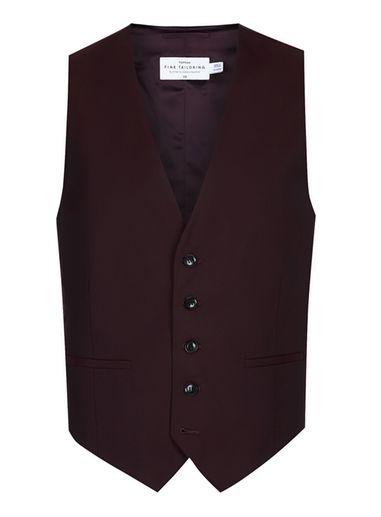 Topman Mens Red Charlie Casely-hayford X Topman Maroon Skinny Wedding Vest