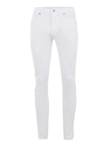 Topman Mens White Spray On Taping Jeans