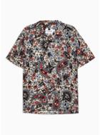 Topman Mens Stone Floral Design Revere Shirt