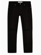 Topman Mens Slim Black Double Knee Ripped Jeans