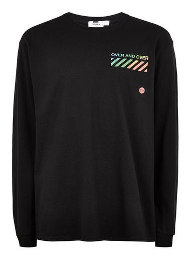 Topman Mens Black 'over And Over' T-shirt