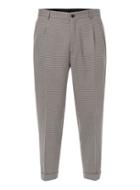 Topman Mens Grey Selected Homme Brown Geo Print Cropped Pants