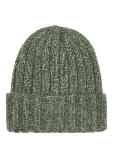 Topman Mens Green Chunky Ribbed Beanie