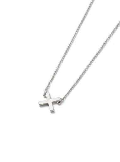 Topman Mens Silver Look Offset Cross Necklace*