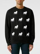 Topman Mens Art Disco French Bulldog Black Sweatshirt*