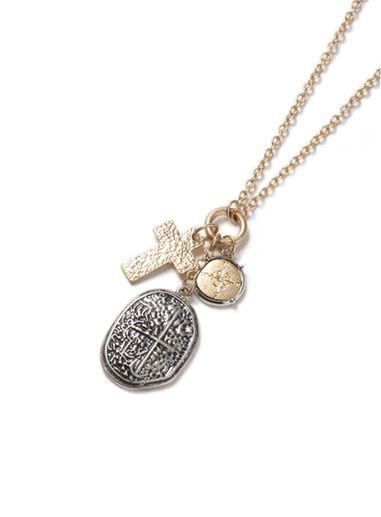 Topman Mens Metallic Mixed Metal Cluster Necklace*