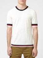 Topman Mens Cream Ltd Tipped Cuff Knitted T-shirt