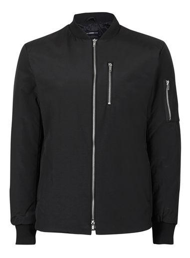 Topman Mens Selected Homme Black Ma1 Bomber Jacket