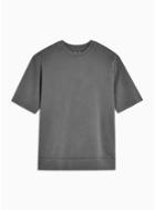 Topman Mens Grey Washed Gray Short Sleeve Sweatshirt
