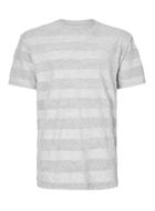 Topman Mens Ltd Grey Stripe Towelling T-shirt