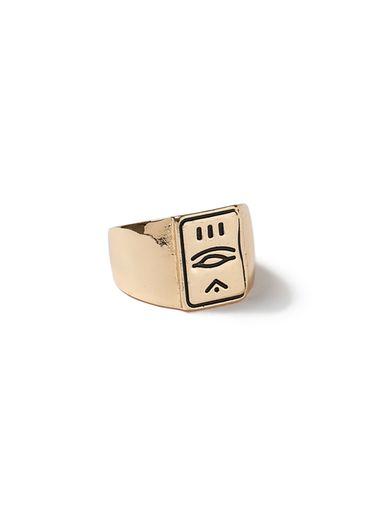 Topman Mens Gold 'soul' Vintage Engraved Ring*