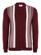 Topman Mens Red Burgundy Button Down Knitted Polo