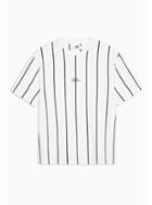 Topman Mens Signature White Stripe Printed T-shirt